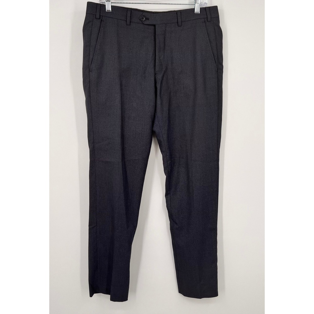 Armani Collezioni Mens Dress Pants Charcoal Gray Textured Made in Italy Size 40